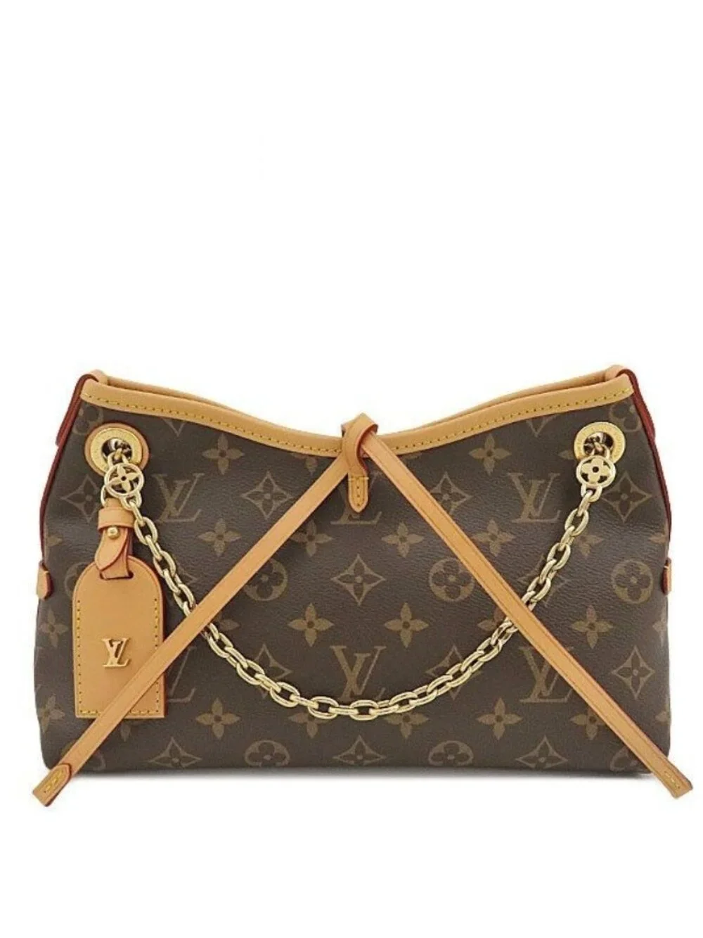 Louis Vuitton 2-Way Bag Carryall BB Monogram Canvas Gold Brown Handbag